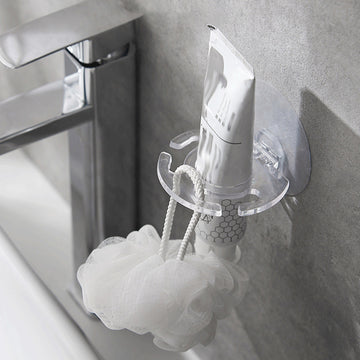 Juego de portacepillos y pasta dental para pared, plástico, sin necesidad de taladrar, sin electricidad, organizador para baño