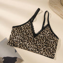 Top de tirantes con estampado de leopardo ribete con encaje
