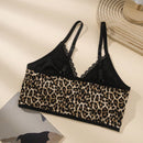 Top de tirantes con estampado de leopardo ribete con encaje