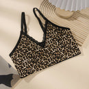 Top de tirantes con estampado de leopardo ribete con encaje