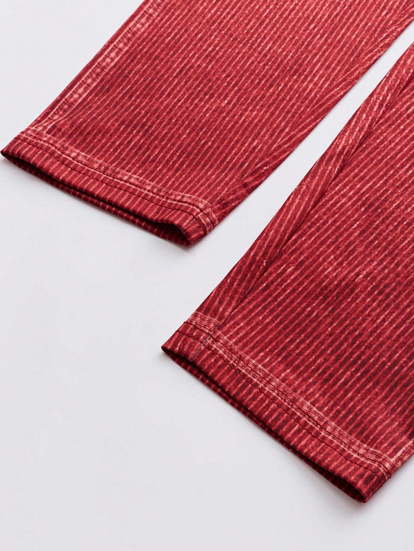 LUNE Pantalones largos de estilo simple y uso diario para mujeres con imitacion de tela de mezclilla