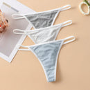 paquete de 3 tangas de punto de mujer con detalles de contraste