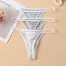 paquete de 3 tangas de punto de mujer con detalles de contraste