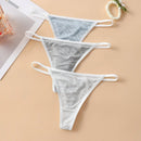 paquete de 3 tangas de punto de mujer con detalles de contraste