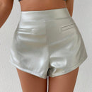 BAE Bermudas para mujeres con cremallera de metal en la espalda, moda de verano