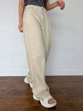 DAZY Jeans de mezclilla de unicolor con bolsillos y botones