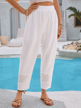 VCAY Pantalones cortos conicos de verano para mujeres con bordados y parches armonicos de verano para vacaciones