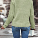 LUNE Jersey de mujer de manga larga y cuello redondo para primavera/otono, holgado y casual con diseno de hueco