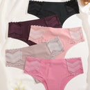 Conjunto De 5 Piezas De Bragas Con Encaje Y De Seda