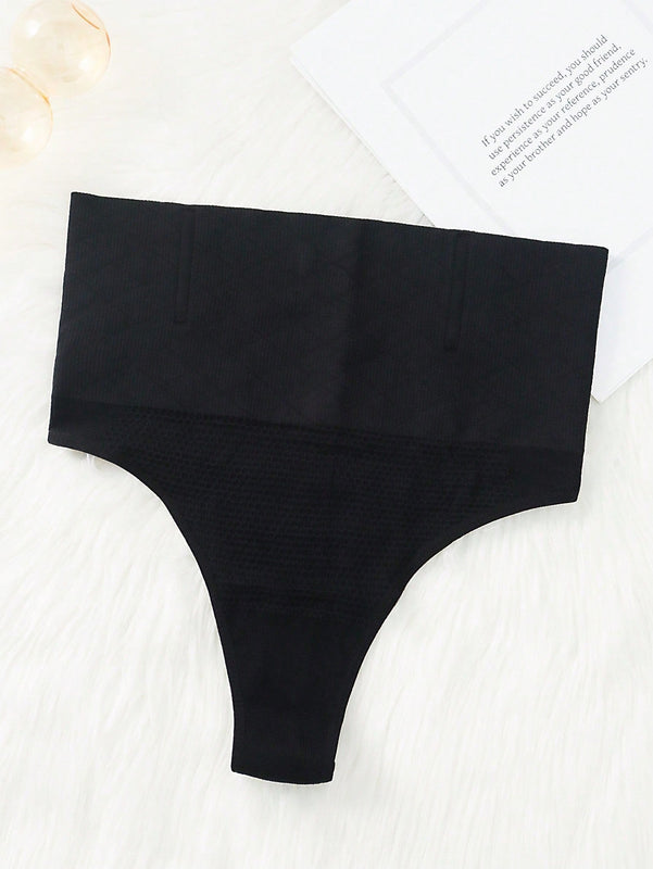 Ropa Interior Reductora De Control De Abdomen De Cintura Alta, Tangas Moldeadoras Para Mujeres, Realzador De Gluteos, Negro