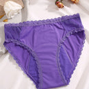 FINETOO Panties Menstruales Con Encaje Y Patron De Puntos De Cintura Alta