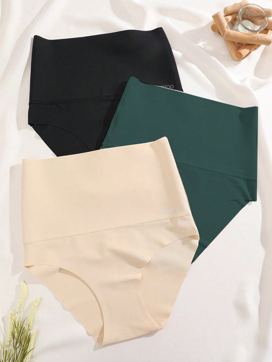 3 Piezas/set Bragas De Control De Abdomen Sin Costuras De Cintura Alta Para Mujeres