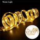 1pc Cinta de Luces LED Navideñas, Luces de Navidad con Pilas, Luces de Cinta Navideñas, Luz de Árbol de Navidad con Cinta para Bodas, Fiestas, Decoraciones Navideñas (Pila No Incluida)