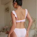 Conjunto de lenceria dulce y linda de encaje con aro, 2 piezas