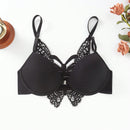 Sujetador De Cierre Frontal Con Espalda De Mariposa Para Mujer (con Aros Y Copas Acolchadas) - Una Sola Pieza En Negro