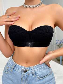 Sujetador push-up sin tirantes para mujer, copa media
