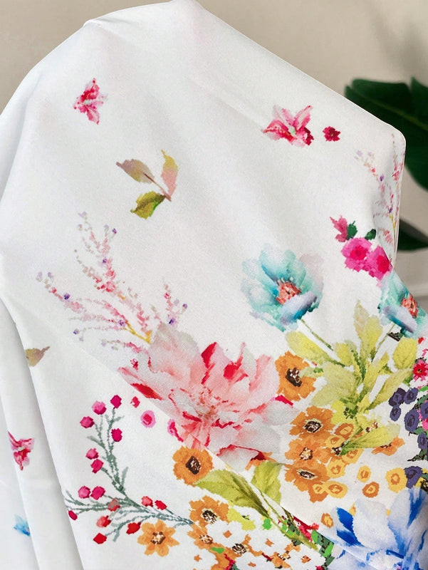 Essnce Pantalones cortos estampados florales para mujeres con fruncido, ideales para vacaciones y tiempo libre