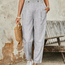 Emery rose pantalones acampanados y sueltos con bolsillos y estampado de leopardo para mujer