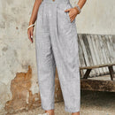 Emery rose pantalones acampanados y sueltos con bolsillos y estampado de leopardo para mujer