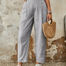Emery rose pantalones acampanados y sueltos con bolsillos y estampado de leopardo para mujer