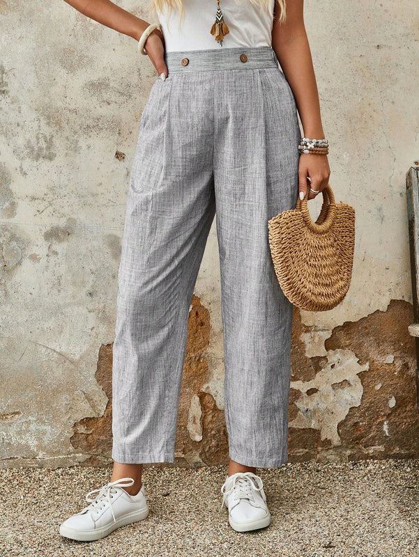 Emery rose pantalones acampanados y sueltos con bolsillos y estampado de leopardo para mujer