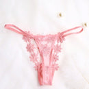 Tanga floral de encaje sin entrepierna en paquete de 3 piezas