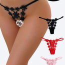 Tanga floral de encaje sin entrepierna en paquete de 3 piezas