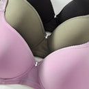 3 piezas sujetador inalambrico comodo de copa blanda, de colores, solido, ropa interior para mujer