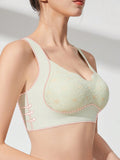 Sujetador de encaje sin costuras con paneles suavizantes de la espalda, correas elevadoras y almohadillas removibles para mujeres