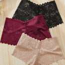 FINETOO 3 piezas de panties sexys de encaje completo de unicolor con angulo plano