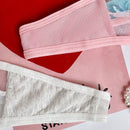 3 piezas conjunto de tangas sexys de tiro bajo bordados dulces