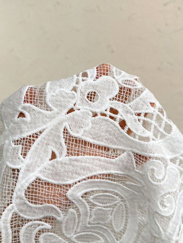 Prive Blusa sin mangas elegante y romantica de encaje transparente estilo INS para mujeres, ideal para vacaciones de verano y citas diarias