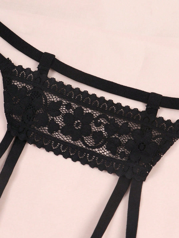 Panties Sexys De Encaje Abierto En La Entrepierna En Forma De Tanga Para Mujeres