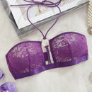 Sujetador elegante hueco de encaje sexy con cuello halter para mujeres