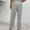 Frenchy pantalones regulares simples y lisos para mujeres para la vida diaria con cinturon