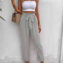 Frenchy pantalones regulares simples y lisos para mujeres para la vida diaria con cinturon