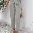 Frenchy pantalones regulares simples y lisos para mujeres para la vida diaria con cinturon
