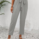 Frenchy pantalones regulares simples y lisos para mujeres para la vida diaria con cinturon