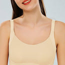 Sujetador femenino delgado con soporte suave, elevacion, control lateral, prevencion de la flacidez, sin marcas, sin alambre, con realce