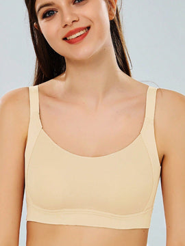 Sujetador femenino delgado con soporte suave, elevacion, control lateral, prevencion de la flacidez, sin marcas, sin alambre, con realce