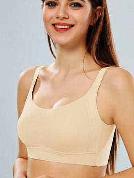 Sujetador femenino delgado con soporte suave, elevacion, control lateral, prevencion de la flacidez, sin marcas, sin alambre, con realce
