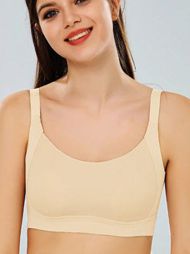 Sujetador femenino delgado con soporte suave, elevacion, control lateral, prevencion de la flacidez, sin marcas, sin alambre, con realce