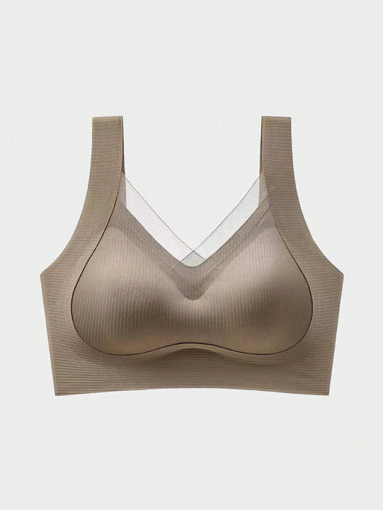 NEW 1 pieza Sujetador push-up para mujer, invisible con soporte lateral y elevacion, anti-caida y suave para la espalda, estilo superior