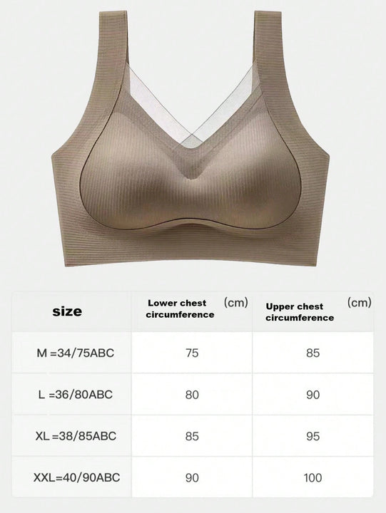 NEW 1 pieza Sujetador push-up para mujer, invisible con soporte lateral y elevacion, anti-caida y suave para la espalda, estilo superior