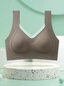 NEW 1 pieza Sujetador push-up para mujer, invisible con soporte lateral y elevacion, anti-caida y suave para la espalda, estilo superior