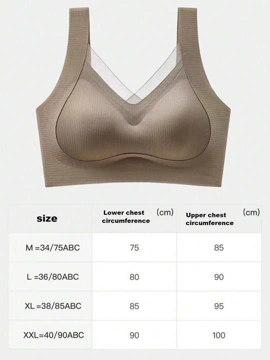 NEW 1 pieza Sujetador push-up para mujer, invisible con soporte lateral y elevacion, anti-caida y suave para la espalda, estilo superior