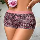 Tangas sexy de estampado de leopardo de bloque de color con banda de cintura contrastante