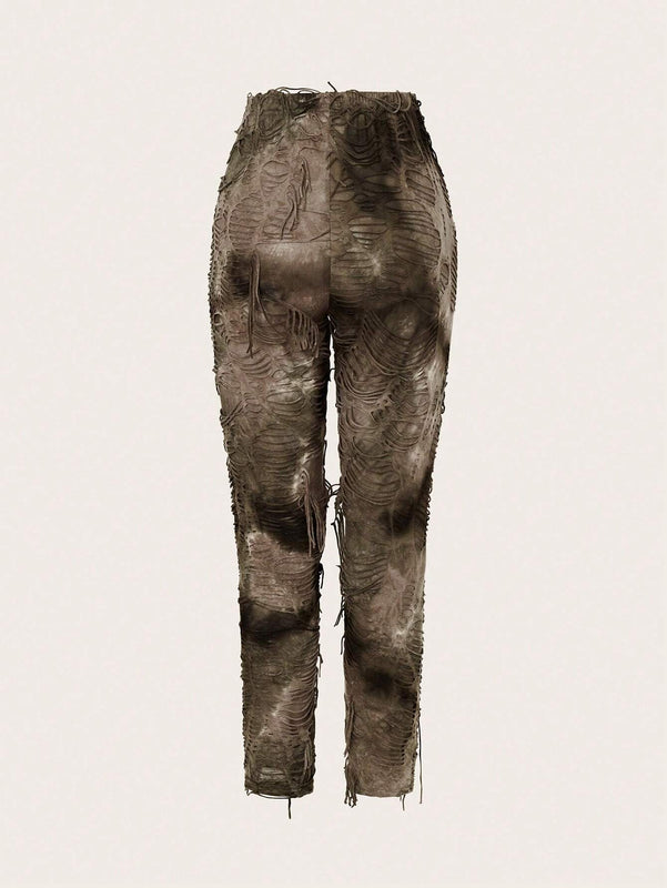 ICON Pantalones largos casuales y diarios para mujer con estampado aleatorio (corte al azar)