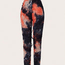 ICON Pantalones de cintura alta de moda para mujer con diseno de corte y plisado aleatorio