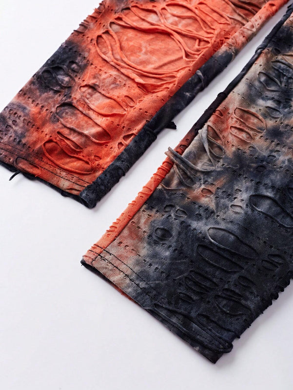 ICON Pantalones de cintura alta de moda para mujer con diseno de corte y plisado aleatorio